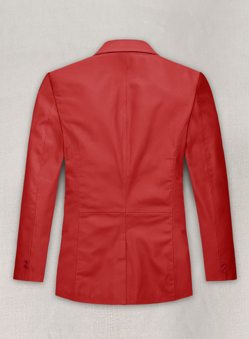 Soft Tango Red Leather Blazer