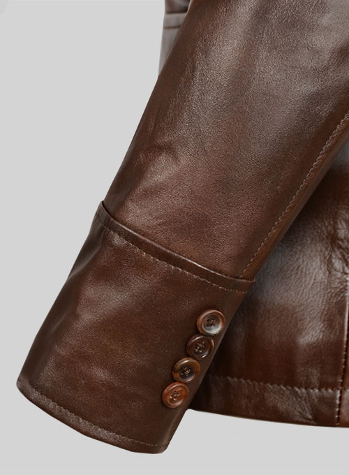 Spanish Brown Leather Blazer - #716 - Click Image to Close