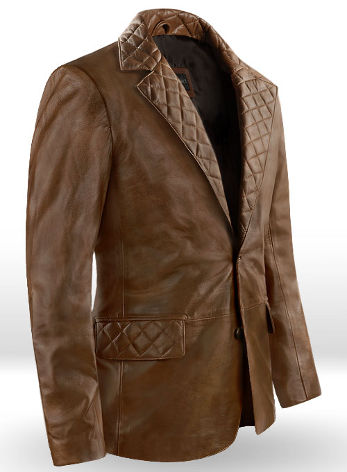 Spanish Brown Harper Leather Blazer