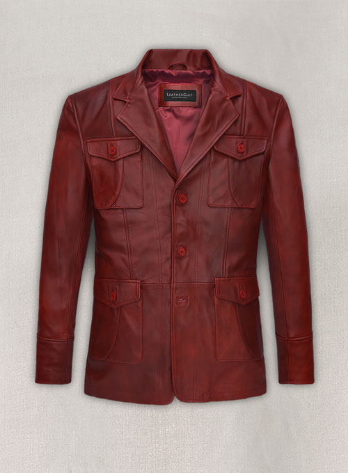 Spanish Red Leather Blazer - #716