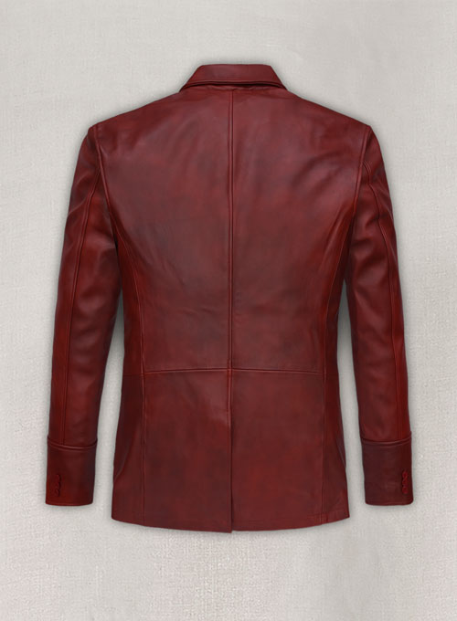 Spanish Red Leather Blazer - #716 - Click Image to Close