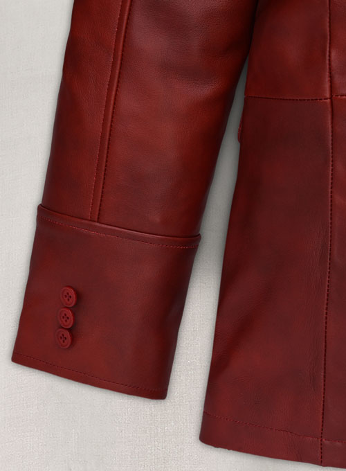 Spanish Red Leather Blazer - #716 - Click Image to Close