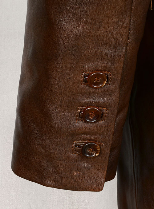 Spanish Brown Medieval Leather Blazer - Click Image to Close