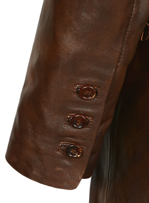 Spanish Brown Medieval Leather Blazer - Click Image to Close