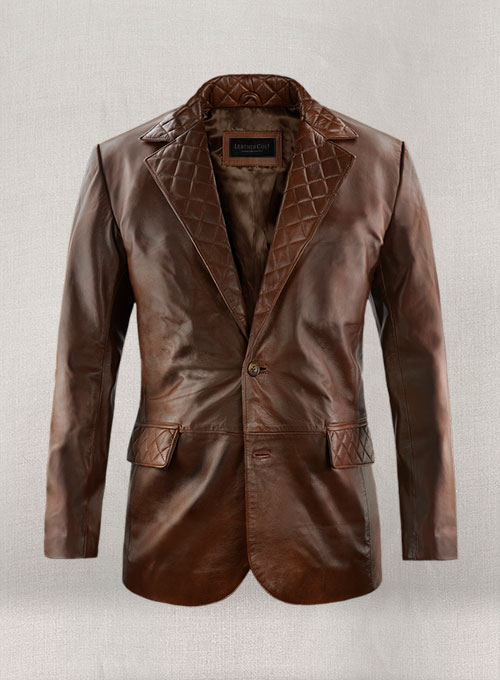 Spanish Brown Harper Leather Blazer