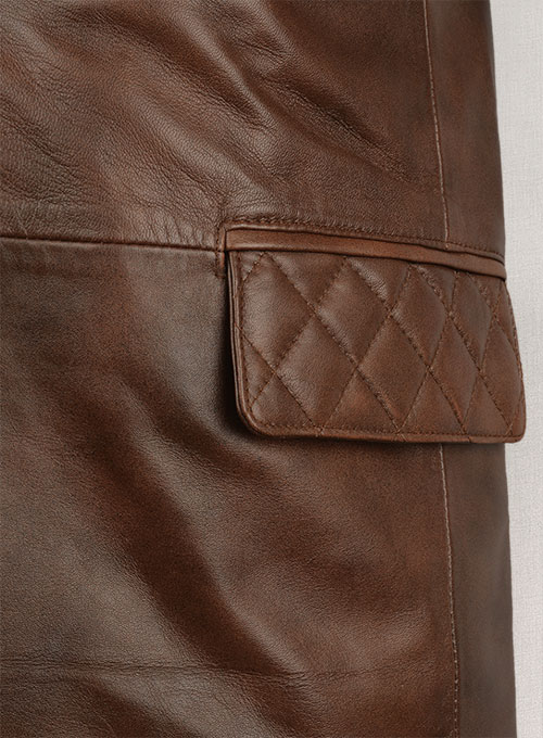 Spanish Brown Harper Leather Blazer - Click Image to Close