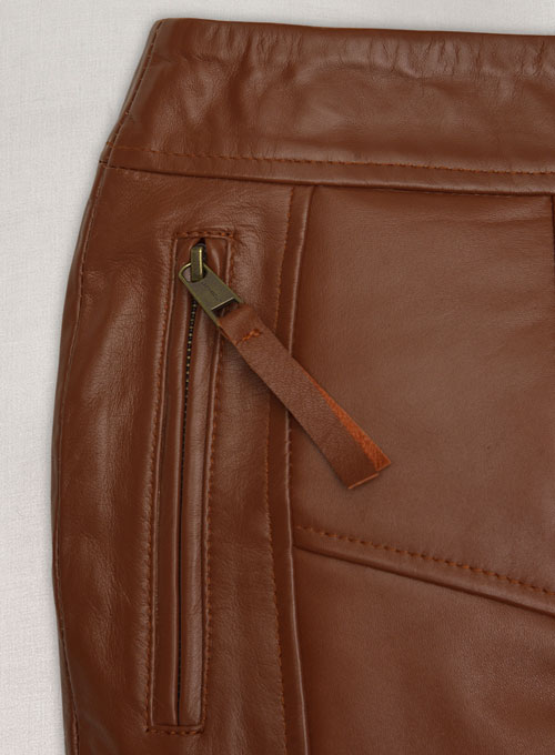 Tan Brown Vicious Leather Skirt # 483 - Click Image to Close