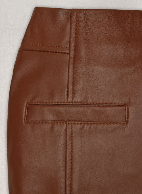 Tan Brown Vicious Leather Skirt # 483 - Click Image to Close