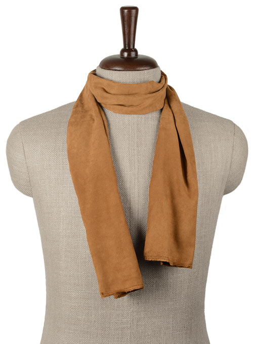 Tan Suede Vegan Leather Scarf