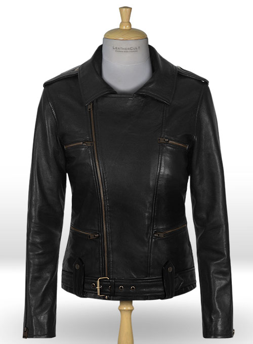 Thick Black Brie Larson Captain Marvel Leather Jacket - Click Image to Close