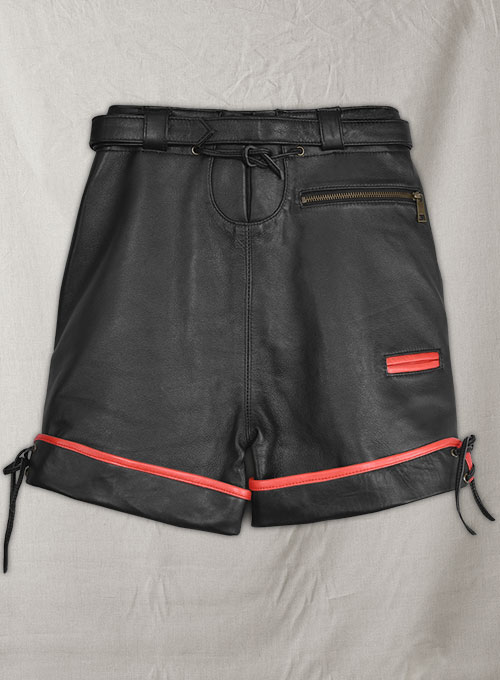 Thick Black Leather Cargo Shorts Style # 364 - Click Image to Close