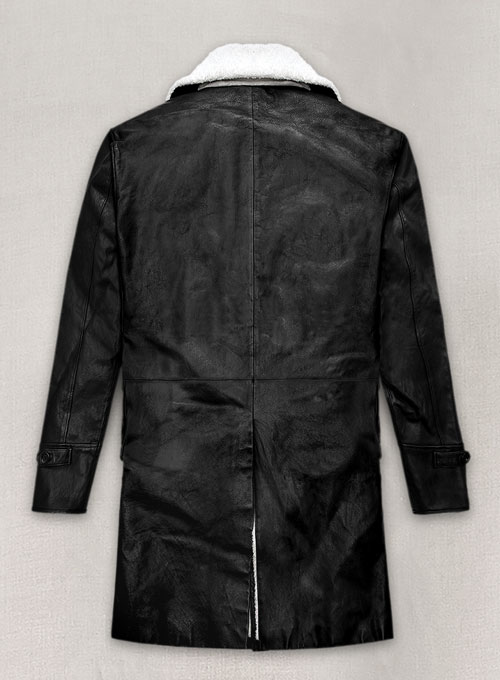 Thick Goat Black Washed & Wax Tom Hardy Leather Coat