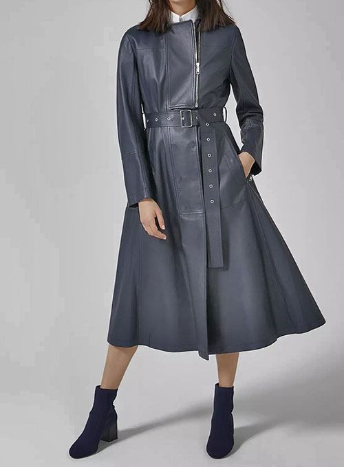 Thora Leather Long Coat