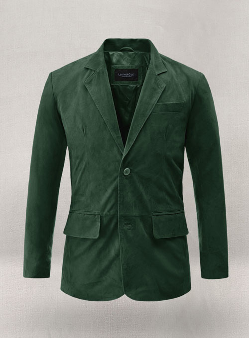 Timber Green Suede Leather Blazer