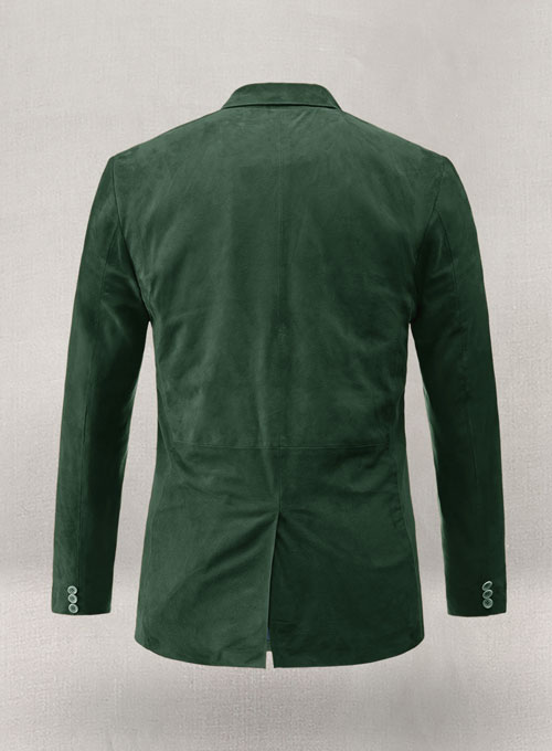 Timber Green Suede Leather Blazer - Click Image to Close