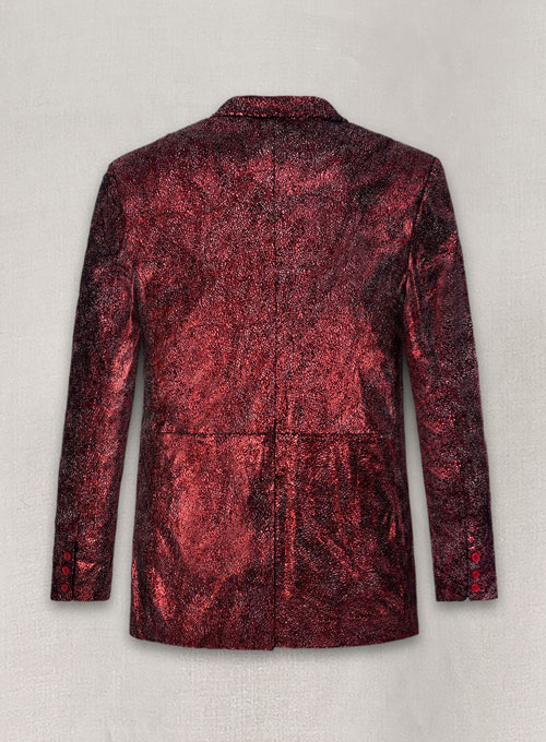 Twilight Red Medieval Leather Blazer - Click Image to Close