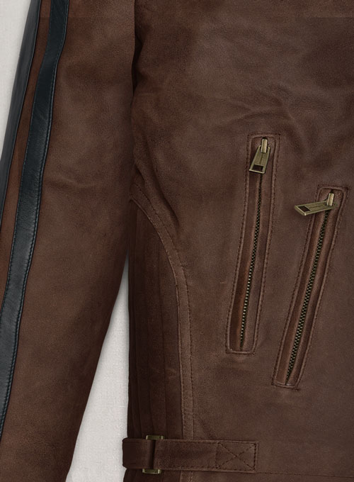 Vintage Brown Grain Robert Pattinson Leather Jacket #2 - Click Image to Close