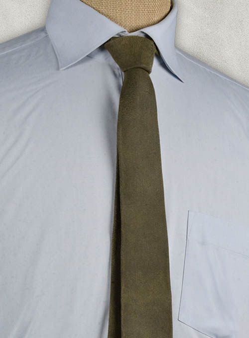 Vintage Italian Olive Leather Tie - Click Image to Close