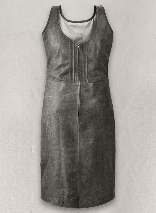 Vintage Dirty Gray Neve Campbell Leather Dress