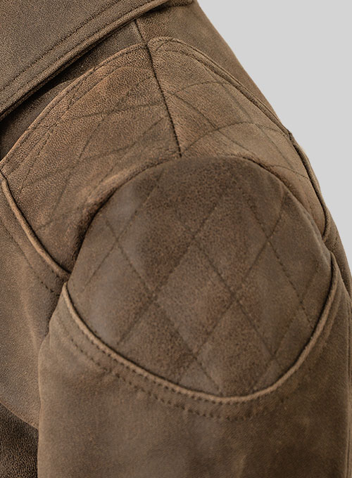 Vintage Gravel Brown Leather Jacket # 263 - Click Image to Close