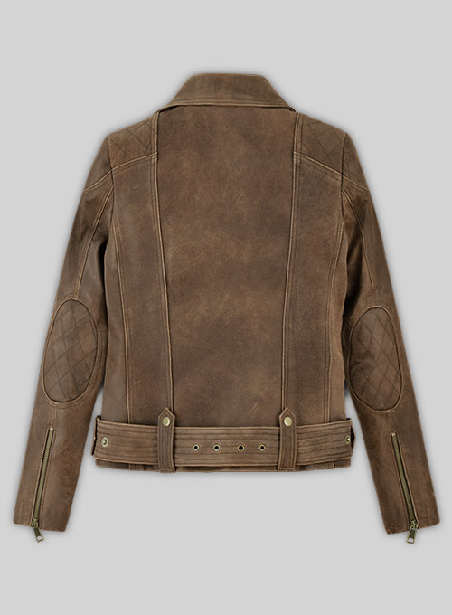 Vintage Gravel Brown Leather Jacket # 263 - Click Image to Close