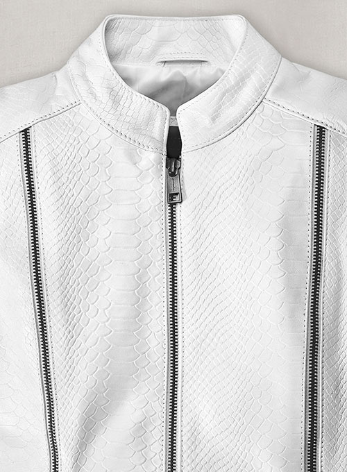 White Python Leather Jacket # 230 - Click Image to Close
