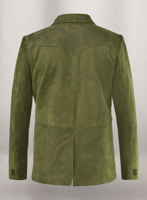 Woodland Green Suede Western Leather Blazer