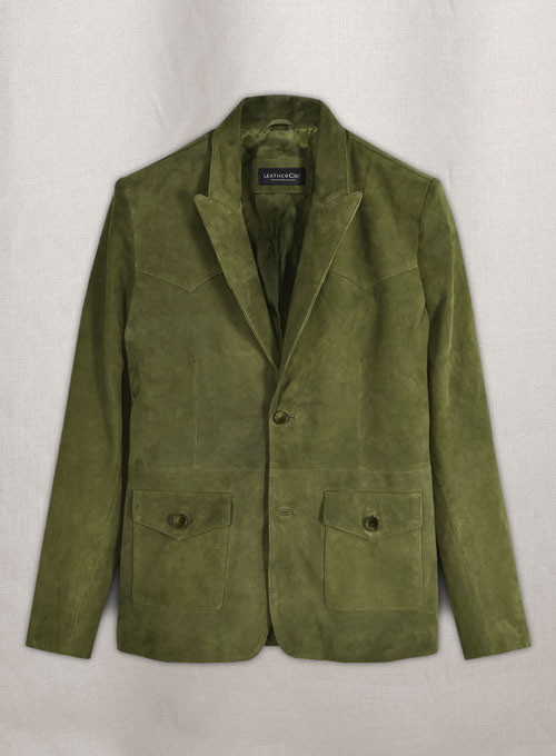 Woodland Green Suede Western Leather Blazer