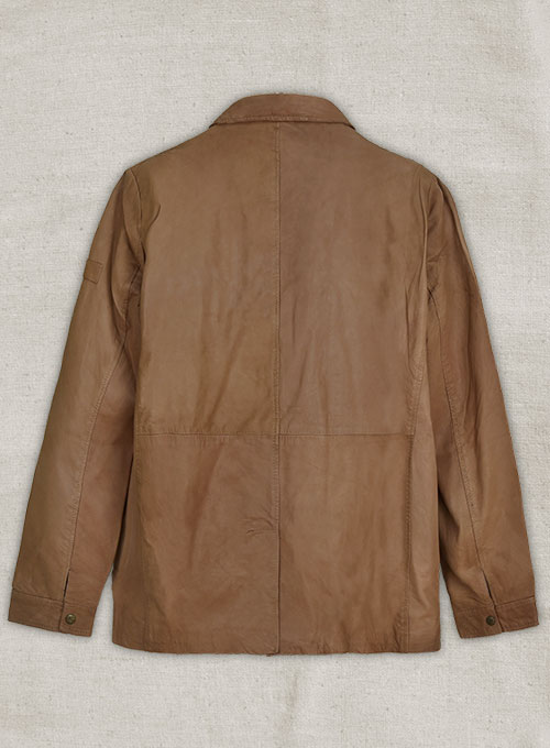 Washed Brown Leather Jacket #92 - XL Regular - Click Image to Close