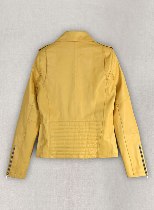 Yellow Rihanna Leather Jacket #1 - Click Image to Close