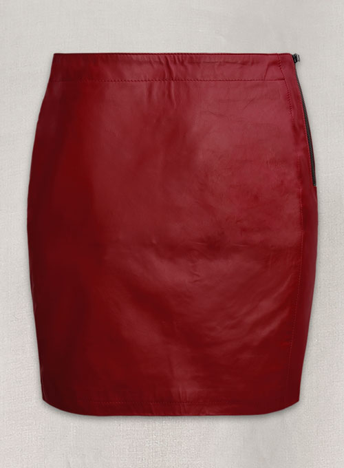 Zipper Leather Mini Skirt - Click Image to Close