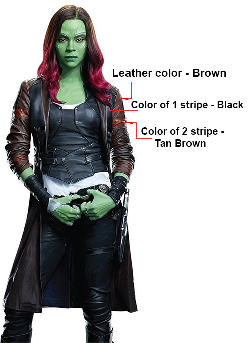 Zoe Saldana Guardians of the Galaxy Vol 2 Leather Coat - Click Image to Close