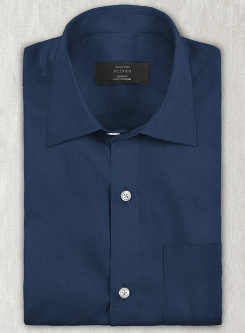 Air Blue Stretch Twill Shirt - Half Sleeves