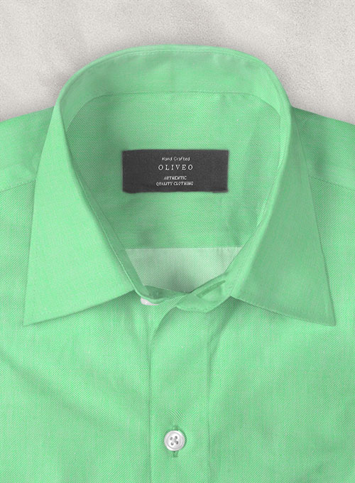 Apple Green Luxury Twill Shirt - Full Sleeves - Click Image to Close