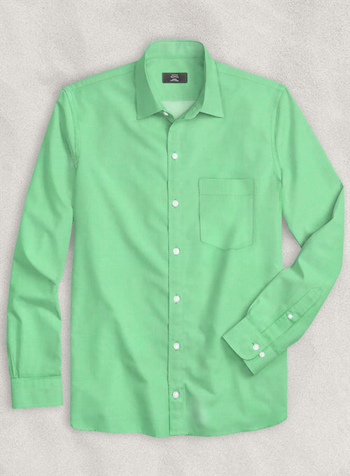 Apple Green Luxury Twill Shirt - Full Sleeves
