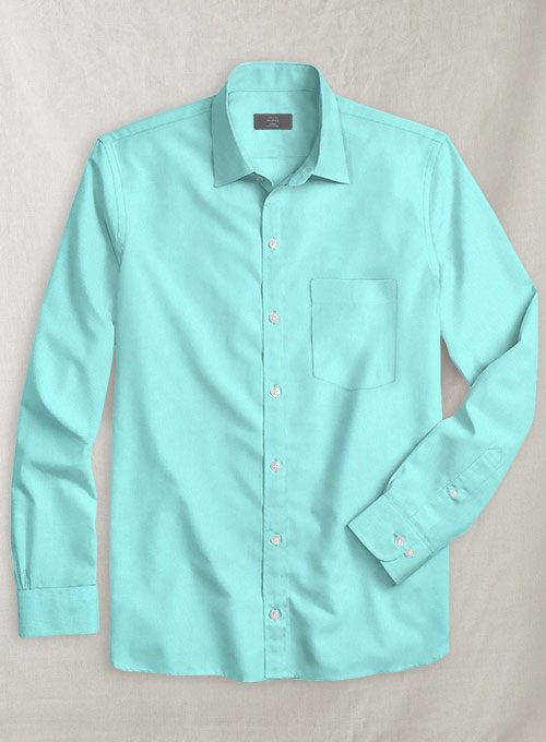 Aqua Blue Stretch Poplene Shirt