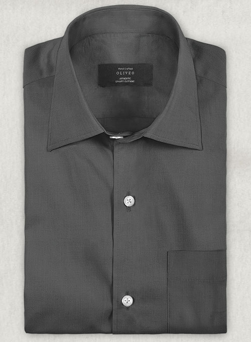 Ash Gray Stretch Twill Shirt - Half Sleeves - Click Image to Close