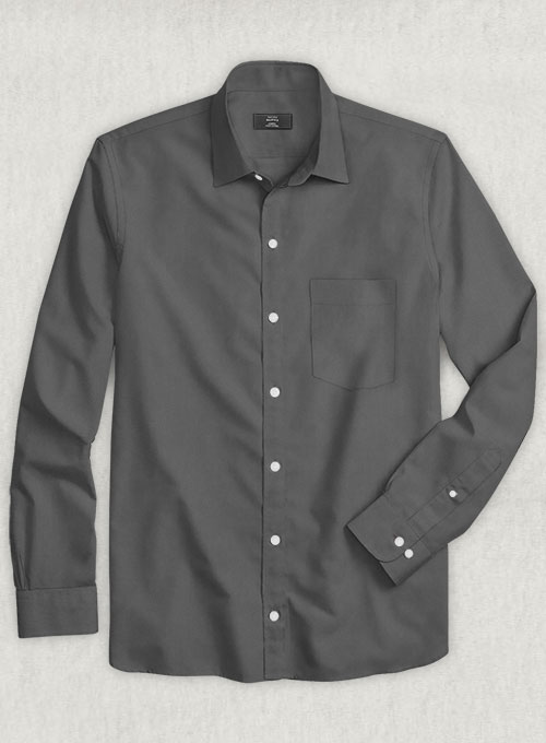 Ash Gray Stretch Twill Shirt - Click Image to Close