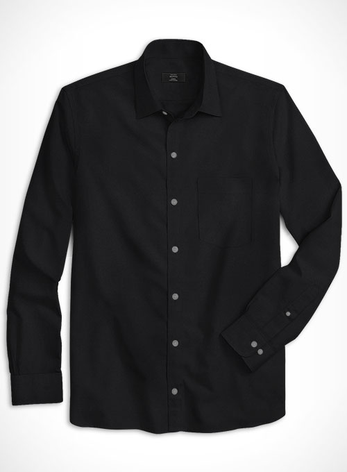 Black King Twill Cotton Shirt - Full Sleeves