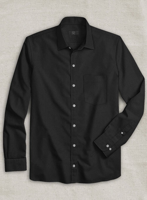 Black Stretch Poplene Shirt - Click Image to Close