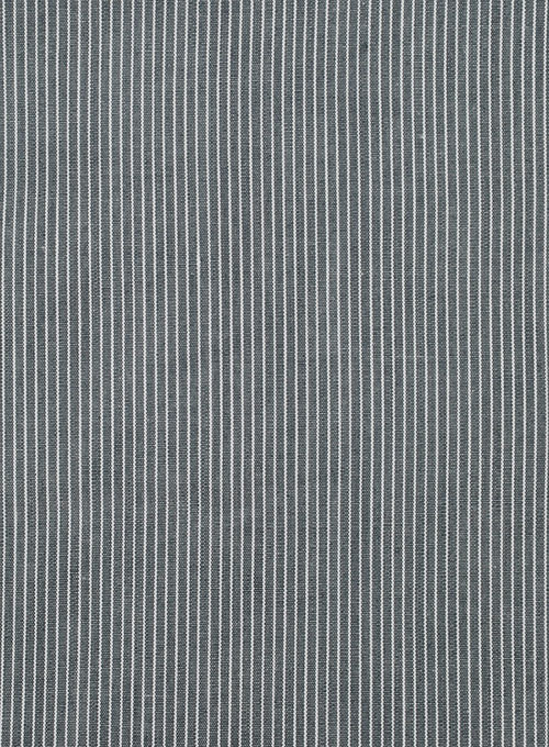 Classic Gray Pinstripe Cotton Shirt - Full Sleeves