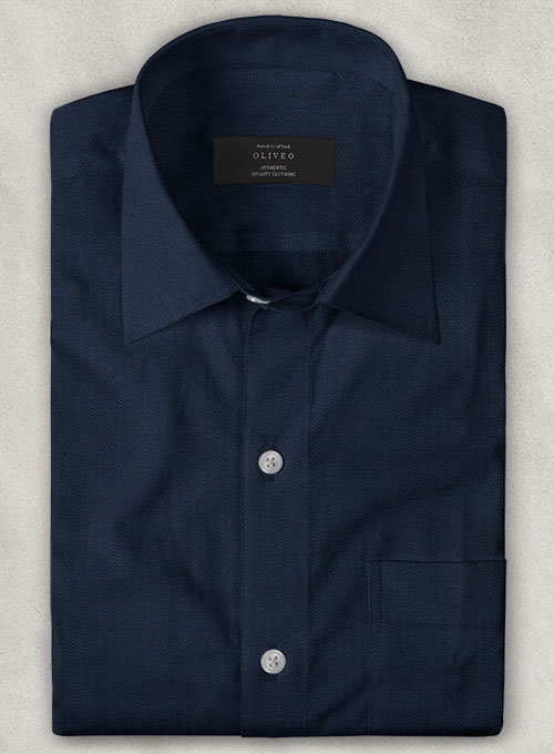 Cotton Stretch Herringbone Doke Shirt - Half Sleeves