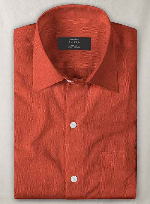 Cotton Stretch Herringbone Spiezi Shirt - Half Sleeves