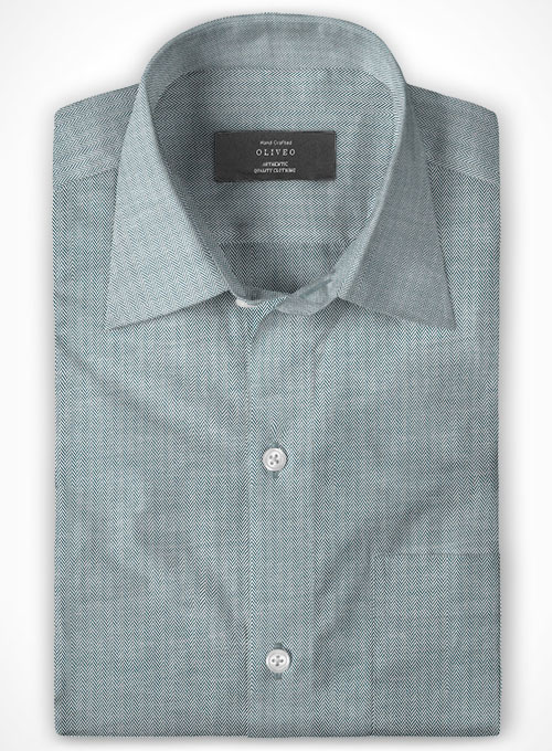 Cotton Stretch Herringbone Aebi Shirt - Full Sleeves
