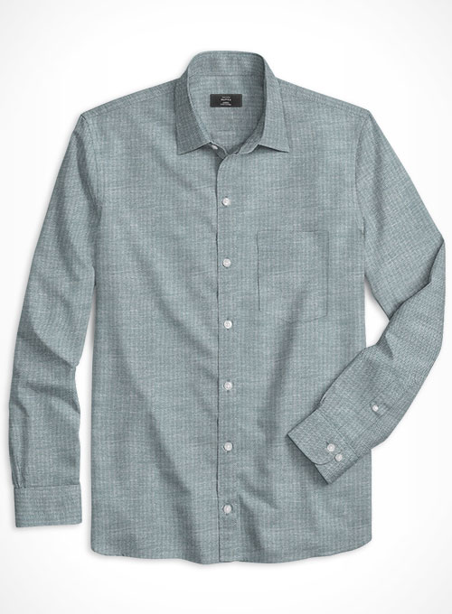 Cotton Stretch Herringbone Aebi Shirt - Full Sleeves