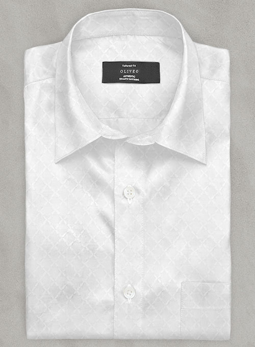 Cross Diamond White Shirt - Full Sleeves