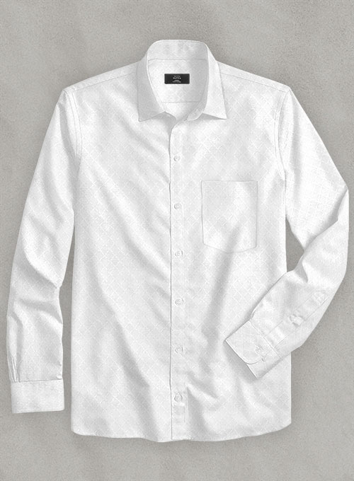 Cross Diamond White Shirt - Full Sleeves