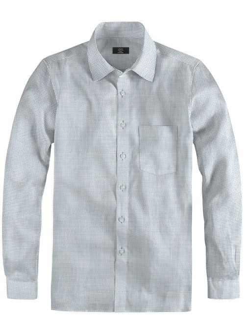 Cube Blue Cotton Shirt - Full Sleeves