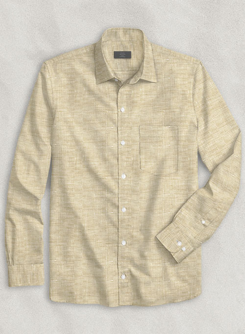 Dublin Barley Brown Linen Shirt - Click Image to Close