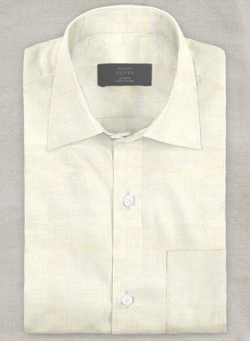 Buy White Handcrafted Cotton Linen Shirt for Men